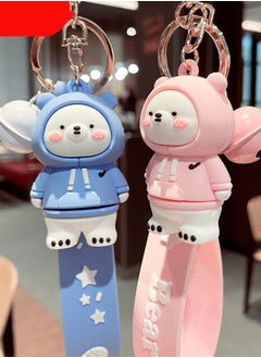 Y&D Cute Keychain, PVC Lanyard Pendant Bear Keyring, Cartoon Doll Accessories Silicone Key Collector, Keychains, Bags, Car for Women and Men  - Image 4