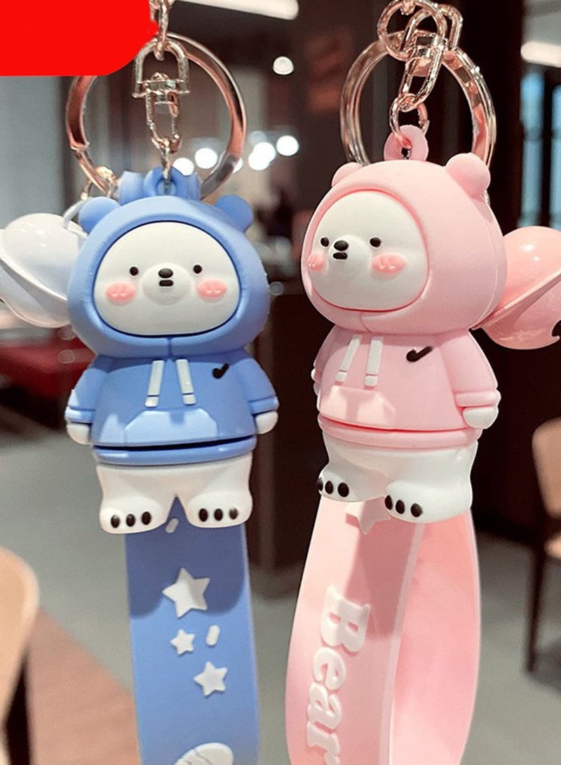 Y&D Cute Keychain, PVC Lanyard Pendant Bear Keyring, Cartoon Doll Accessories Silicone Key Collector, Keychains, Bags, Car for Women and Men  - Image 4