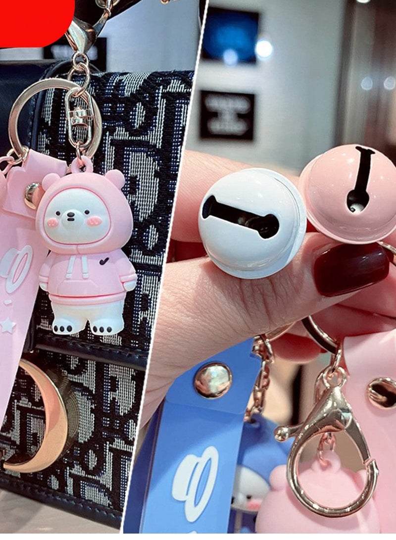 Y&D Cute Keychain, PVC Lanyard Pendant Bear Keyring, Cartoon Doll Accessories Silicone Key Collector, Keychains, Bags, Car for Women and Men  - Image 5