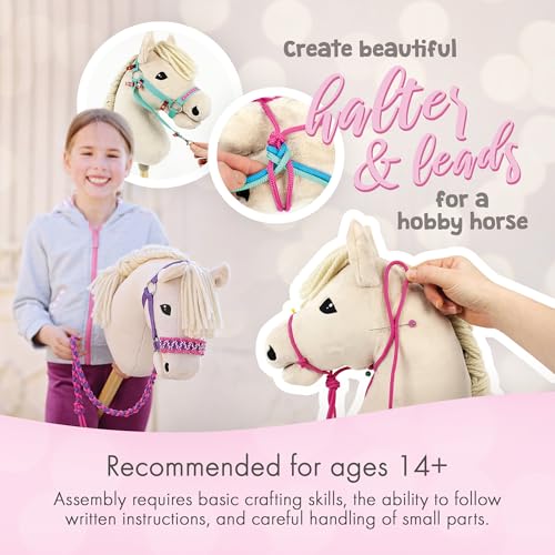 kullaloo DIY Hobby Horse Halter Kit Make Stick Horse Head Collars Rope Halters Reins Includes Digital Instructions PDF TealMustard - Image 3