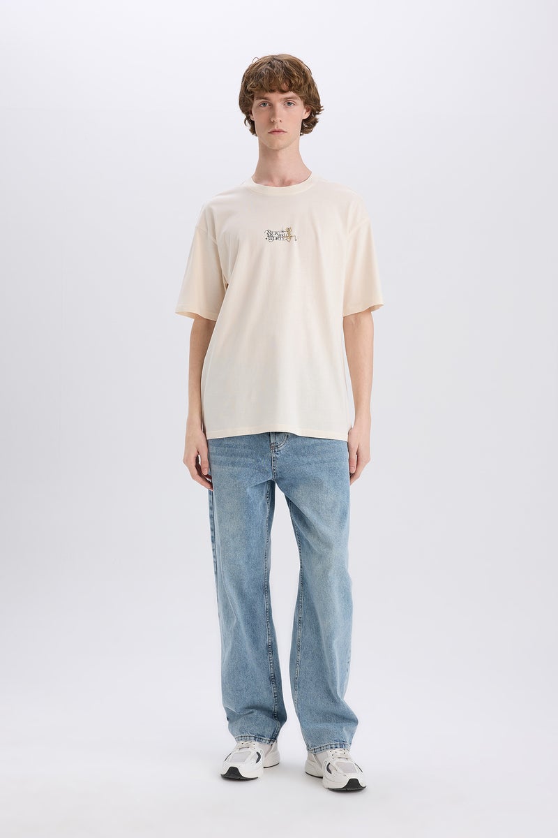 Man Boxy Fit Rick and Morty Licensed Crew Neck Printed T Shirt