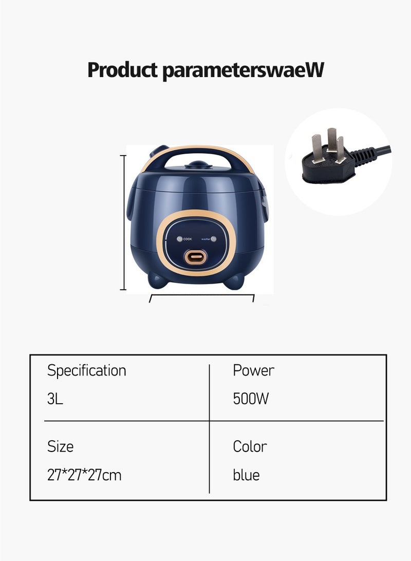 BEIRUI 3L Multi-Function Electric Rice Cooker Compact Portable Mechanical Rice Cooker for Home Use, Ideal for 3-4 People - Image 3
