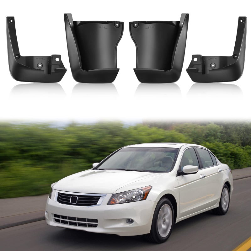 BDFHYK Mud Flaps Splash Guards 4PCS Front  Rear Side Mud Guards Compatible with Honda Accord 20082012 Sedan Model Only Without OEM Fender Flares