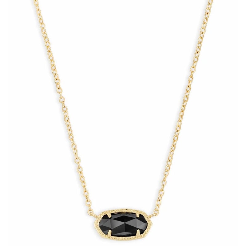Kendra Scott Elisa Pendant Necklace for Women, Fashion Jewelry, 14k Gold-Plated, Black - Image 1