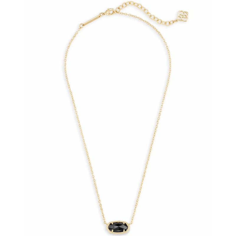 Kendra Scott Elisa Pendant Necklace for Women, Fashion Jewelry, 14k Gold-Plated, Black - Image 2