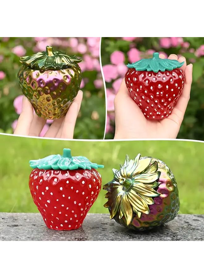 Milky Strawberry Silicone Mold With Lid Food Grade DIY Resin Mould For Jewelry Candy Box - Image 4