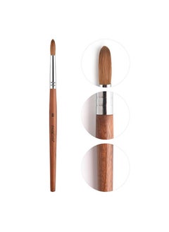 KADS 8# Pure Kolinsky Hair Bristles Acrylic Nail Brush Oval Crimped Shaped Redwood Handle Professional Salon Quality (8#)  - Image 1