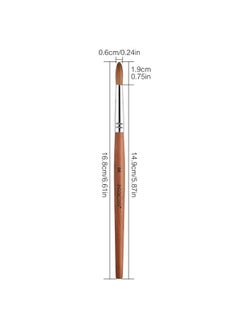 KADS 8# Pure Kolinsky Hair Bristles Acrylic Nail Brush Oval Crimped Shaped Redwood Handle Professional Salon Quality (8#)  - Image 4
