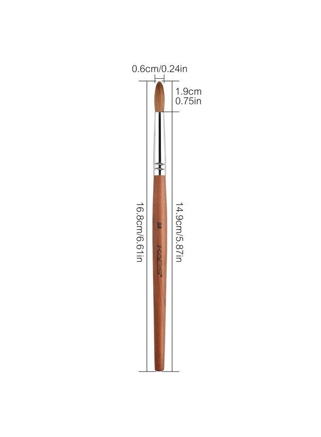 KADS 8# Pure Kolinsky Hair Bristles Acrylic Nail Brush Oval Crimped Shaped Redwood Handle Professional Salon Quality (8#) - Image 4