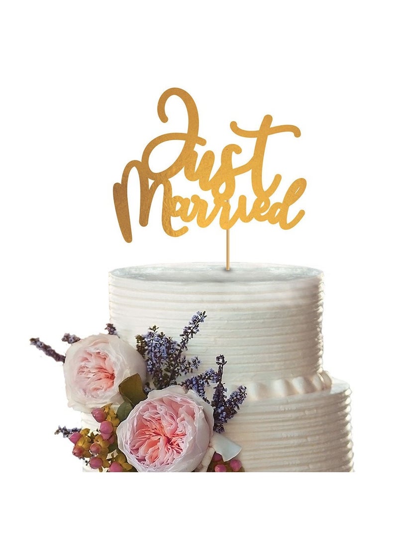 غطاء كعكة زفاف ذهبي للمتزوجين حديثًا مقاس 19 سم