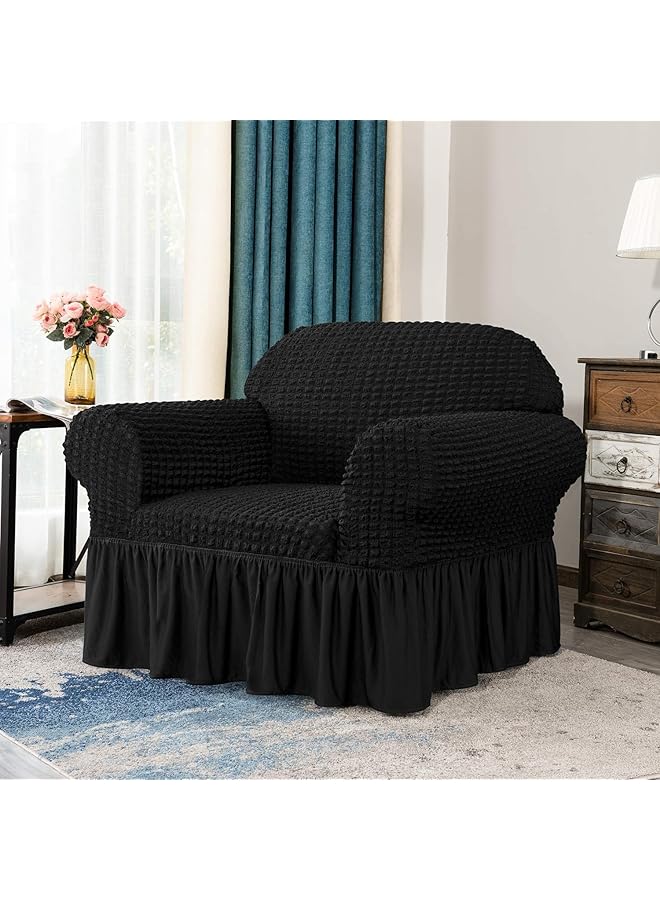 erorex Sofa Cover 1 Piece Universal Sofa Slipcover Couch Cover Chair Furniture Protector Cover Washable High Elastic Durable Seersucker Fabric With Skirt Country Style - Image 4