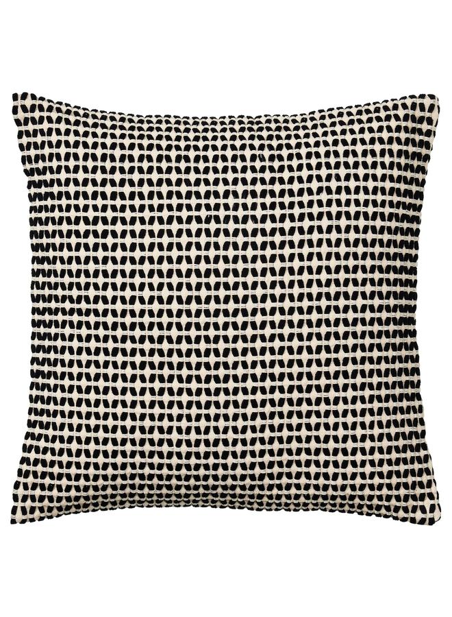 زبون غطاء وسادة، بيج/أسود، 50×50 سم - Image 1