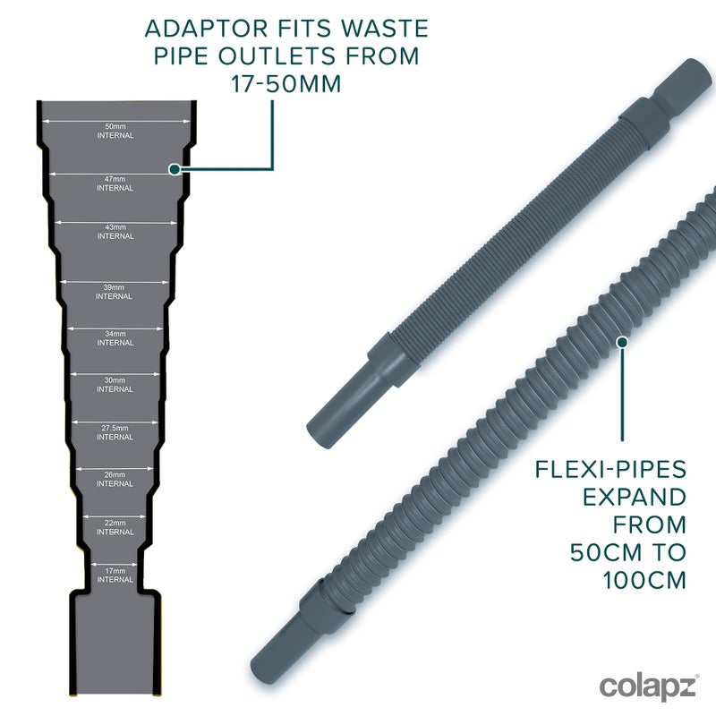 Colapz Caravan Accessories - Motorhome Waste Pipe Adaptor Kit - Collapsible Flexible and Extendable Caravan Waste Pipe and adjustable Adapter - Image 2