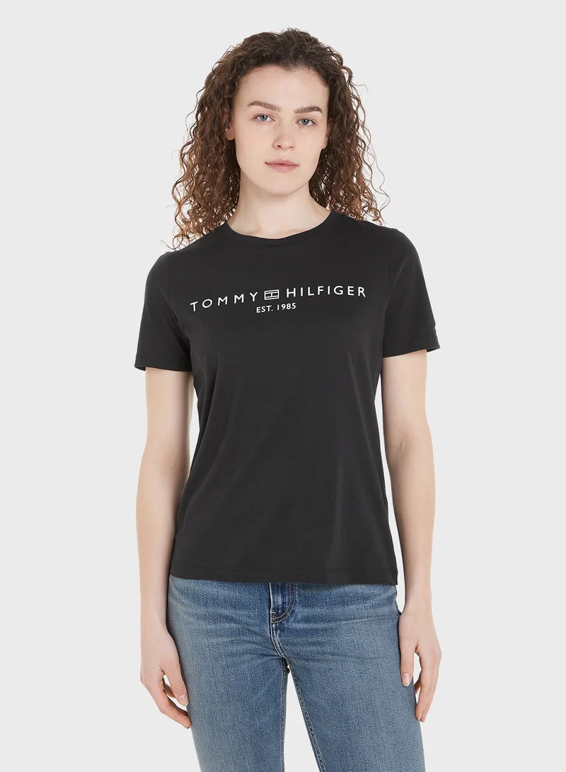 Regular Corporate Logo Crew Neck T-shirt