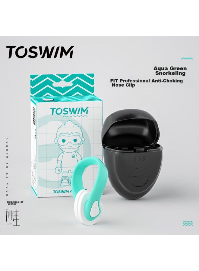 Toswim Swimming Nose Clip, Professional Adult Diving Anti-choking, Waterproof Non-slip Nose Plug, Water Green Snorkeling - Image 1
