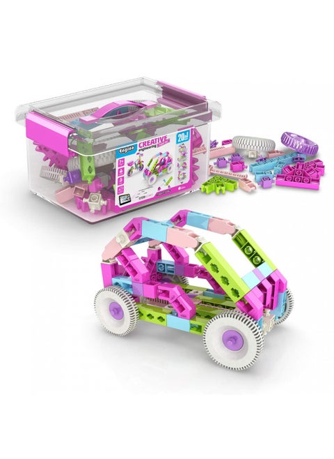 Engino Toys Creative Engineering STEM Maker Girl 20-Model Set, Think and Build in 3D Space, Activities and Experiments, Supercharged Speedsters, Helicopter, Snowmobile, Home Learning, for Ages 7+