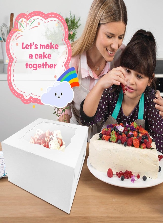 LLOERE 10 Pack Bento Cakes and Cupcake Boxes with Transparent Windows 5-in-1 Suitable for 5 Cupcakes and 1 Small Cake, Used as Baking Supplies for Birthdays, Weddings, Holidays and Parties - Image 3