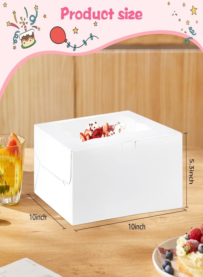 LLOERE 10 Pack Bento Cakes and Cupcake Boxes with Transparent Windows 5-in-1 Suitable for 5 Cupcakes and 1 Small Cake, Used as Baking Supplies for Birthdays, Weddings, Holidays and Parties - Image 2
