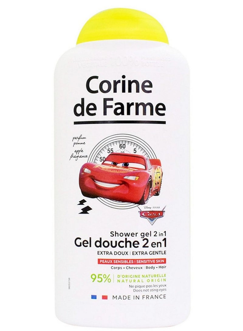 Corine de Farme Disney Pixar Cars 2 In 1 Hair & Body Apple Fragrance Shower Gel 300 ML - Image 1