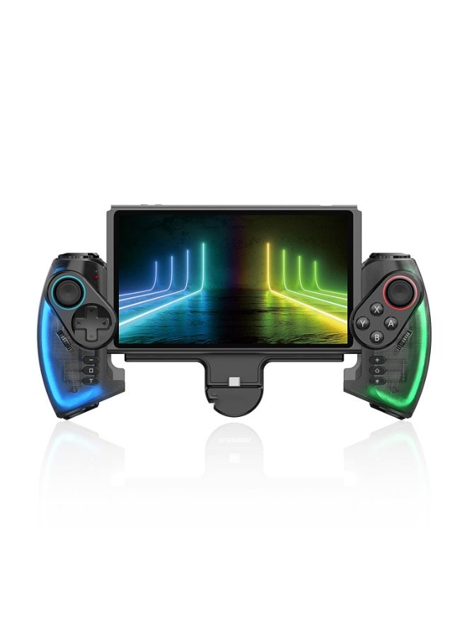 Ipega Switch OLED Joy-Con Controller – LED Enhanced Joypad with Telescopic Adjustment, Ergonomic Grip, Motion Control & Turbo (Handheld Mode) - Image 1