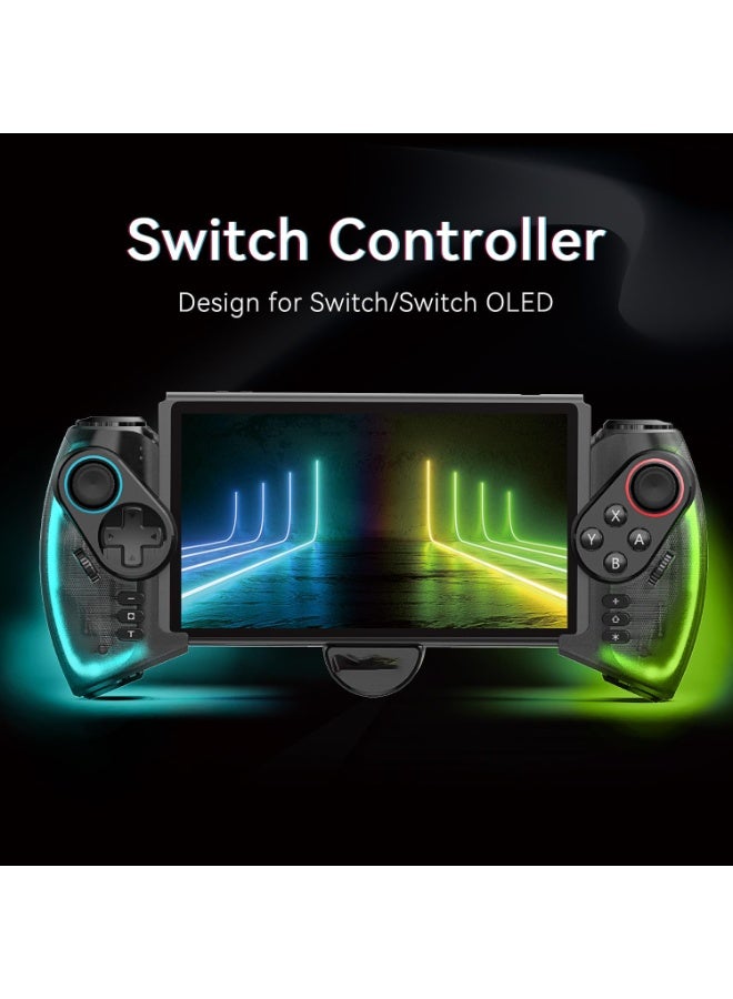 Ipega Switch OLED Joy-Con Controller – LED Enhanced Joypad with Telescopic Adjustment, Ergonomic Grip, Motion Control & Turbo (Handheld Mode) - Image 3