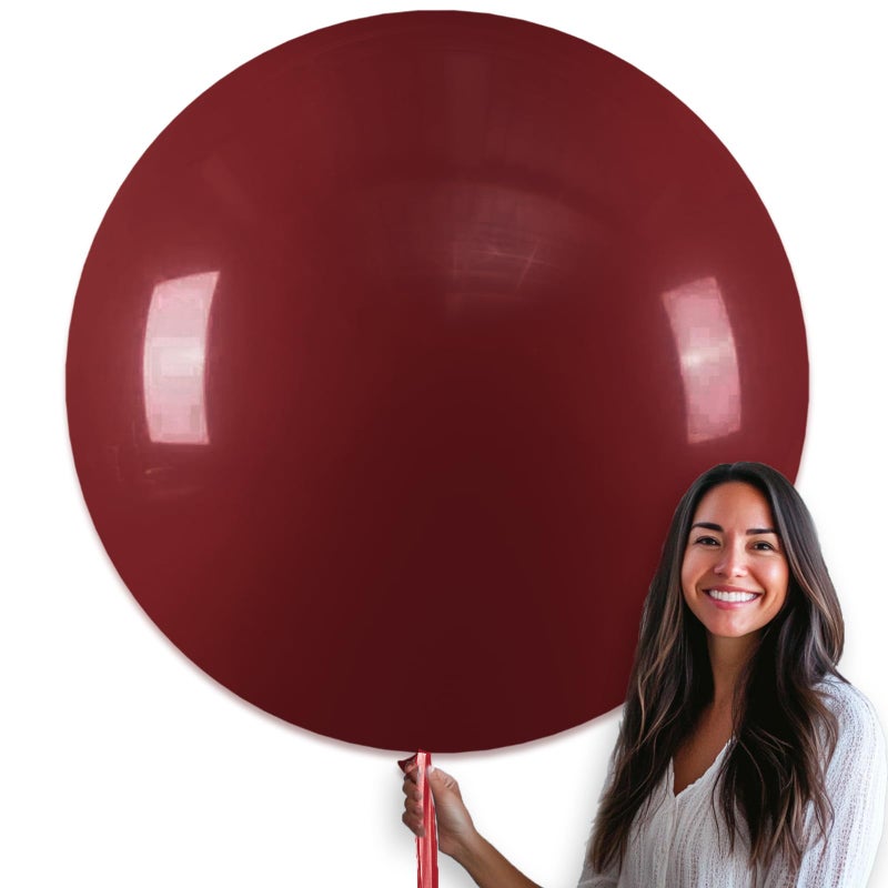 PartyWoo Burgundy Balloons 4pcs 36 Inch Dark Red Maroon Ruby Red Latex Helium Balloons for Graduation Valentines Day Wedding Anniversary Casino Citizenship Christmas Party Decorations RedY75 - Image 3