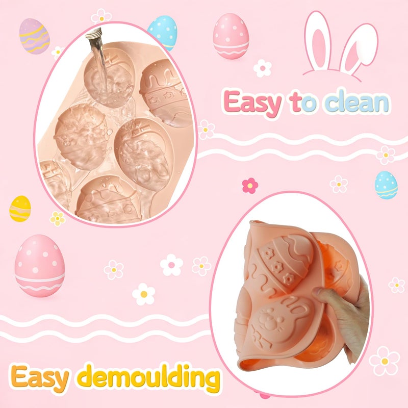 Vidotim 3Pack Easter Chocolate Mold,6 Cavity Easter Eggs Silicone Mold, Non-Stick Egg Baking Mold Tray,Egg Shaped Molds (Easter Eggs Mold) - Image 4