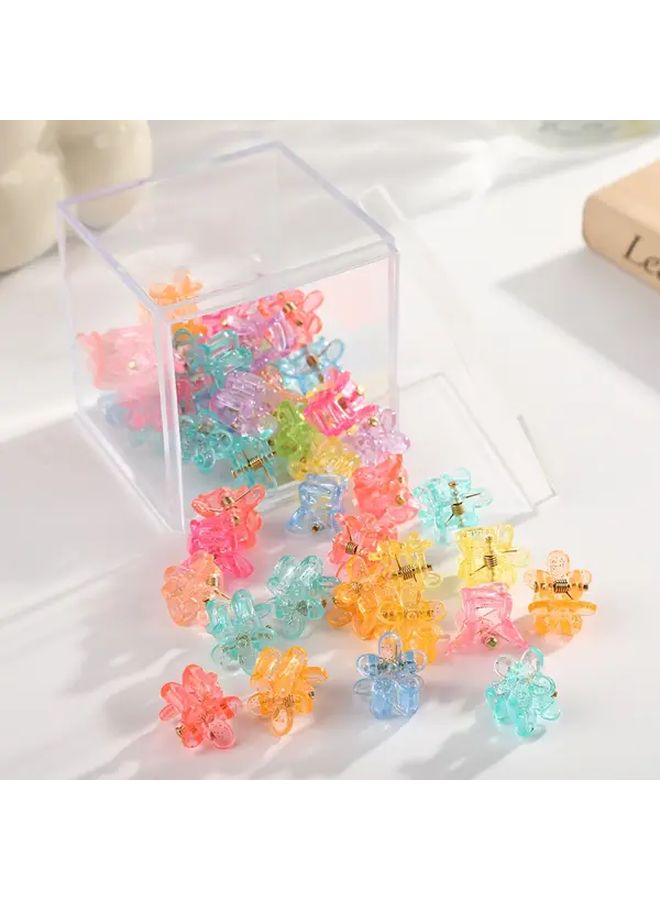 50 Pcs Mixed Color Mini Flower Claw Hair Clips For Styling Bangs And Braids Lightweight Secure Hold - Image 3