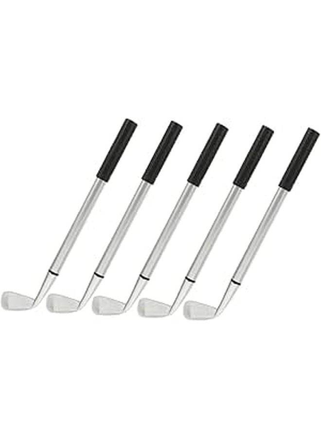Golf Ballpoint Pen Set 5pcs Metallic Office Desk Stationery For Enthusiasts - Image 1