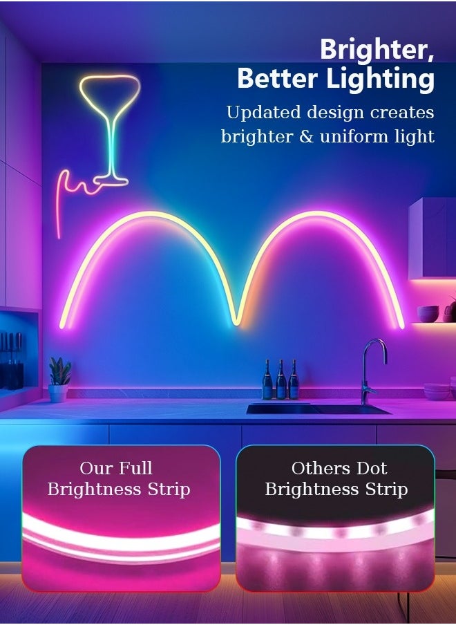 Litus - LED Light Strip Neon light with Remote Control, Plug Charge,Waterproof, Ideal for Patterns lighting, TV Backlighting, Gaming Room, Bedroom, and Indoor Decor – Available in Lengths 2m, 3m, 5m - Image 1