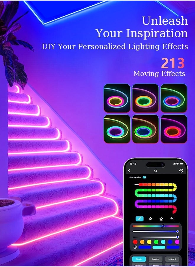 Litus - LED Light Strip Neon light with Remote Control, Plug Charge,Waterproof, Ideal for Patterns lighting, TV Backlighting, Gaming Room, Bedroom, and Indoor Decor – Available in Lengths 2m, 3m, 5m - Image 1