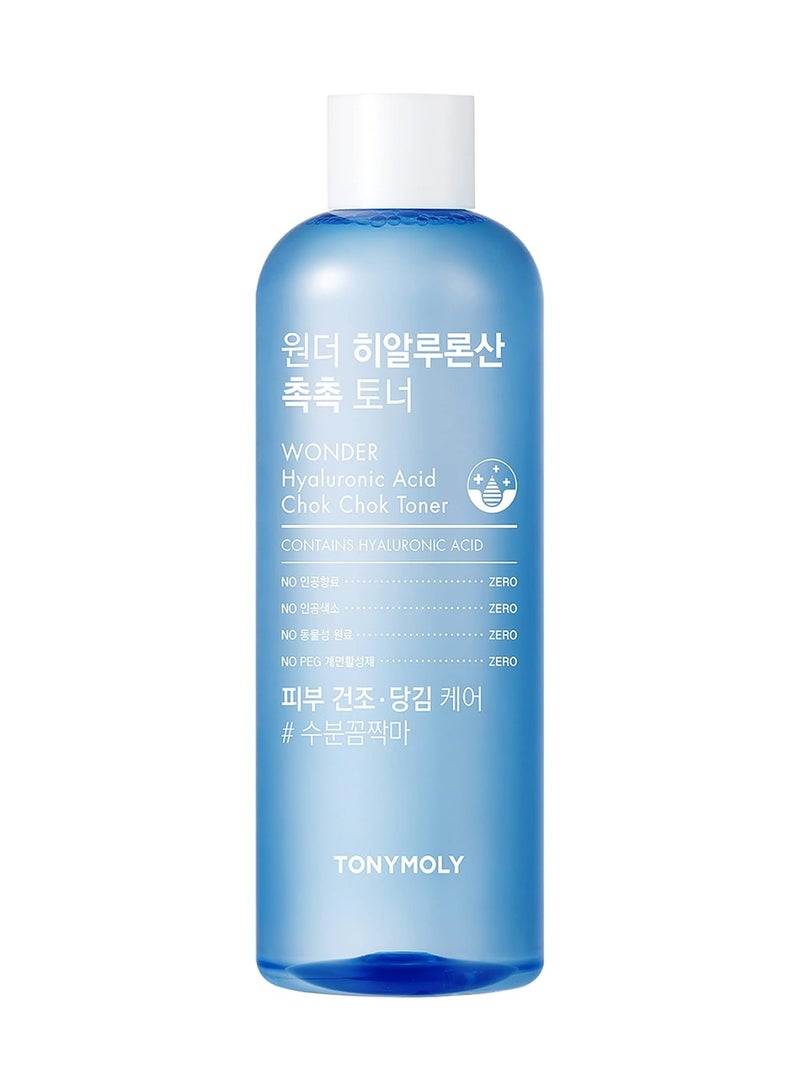 TONYMOLY Wonder Hyaluronic Acid Chok Chok Toner - 8-Layer Hyaluronic Acid Deep Hydrating Facial Toner with Deep Sea Water - Intense Moisture Boosting K-Beauty Toner for Dry, Dehydrated & Sensitive Skin - 500ml - Image 1