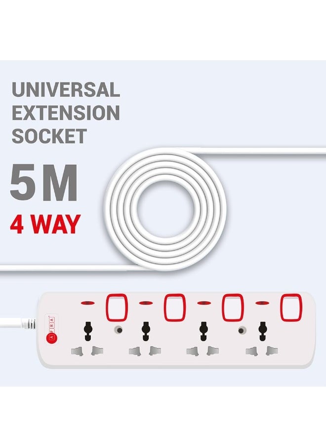 AFRA AFRA Japan Universal Extension Cord, 4 Way 3M, 4 Universal Sockets, 3 Meter Cable, Shock proof, 250V, ESMA, ROHS, and CB Certified with 2 Years Warranty  - Image 3