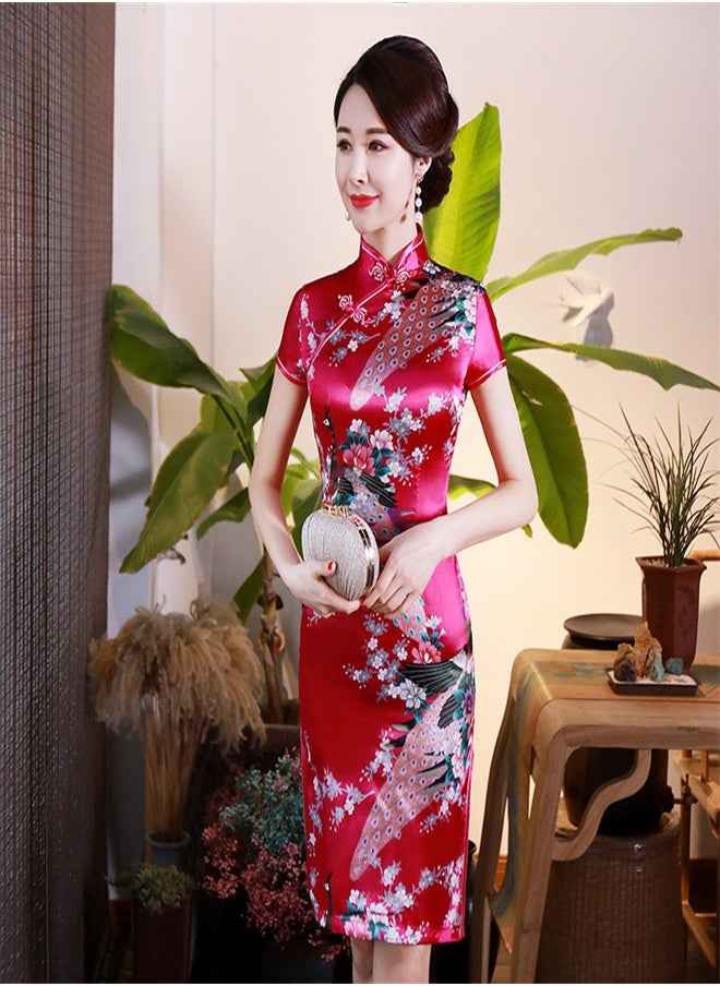 Loquat - Spring/Summer New Short Skirt Rose Red, - Image 1
