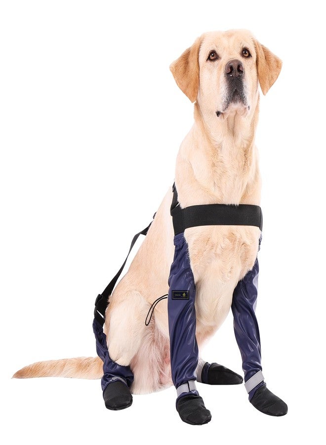 يوكا  أحذية مطاطية للكلاب من يوكا، جوارب داعمة سهلة الارتداء للحيوانات الأليفة، جوارب مانعة للانزلاق للكلاب، جوارب مقاومة للماء قابلة لإعادة الاستخدام، تحمي أقدام الكلاب من المطر والثلج والوحل وذوبان الثلج - Image 1