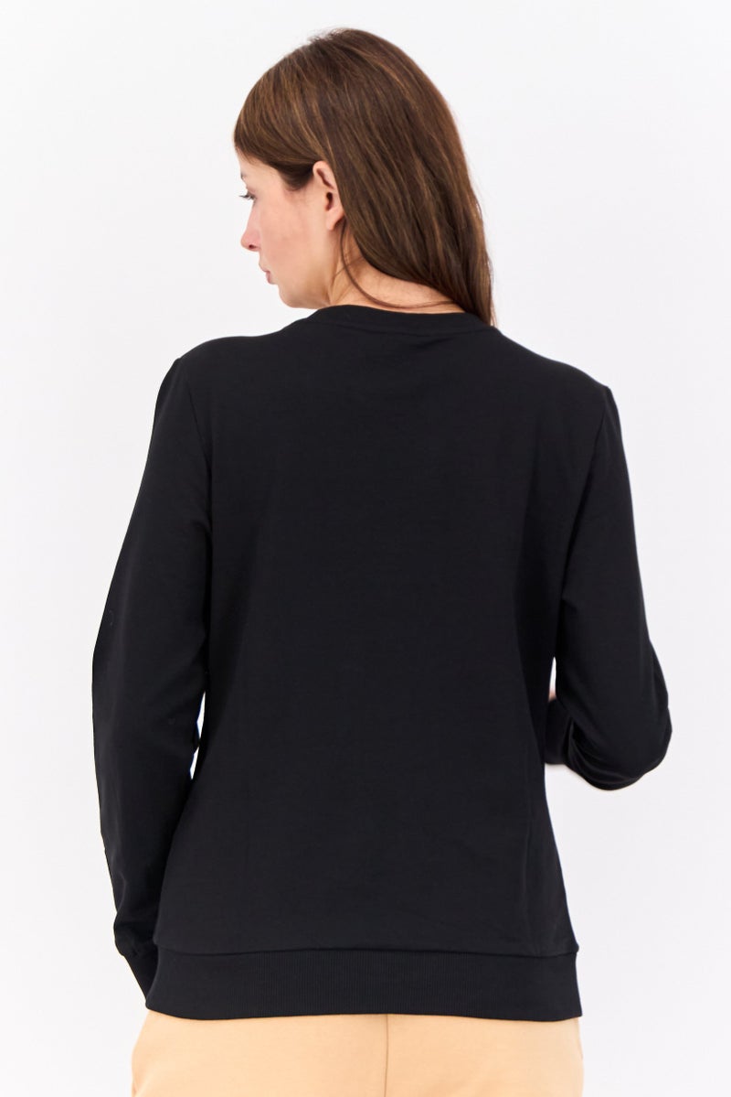 PUMA Women Sportswear Fit Long Sleeves Outdoor Sweatshirt, Black/White  - Image 3