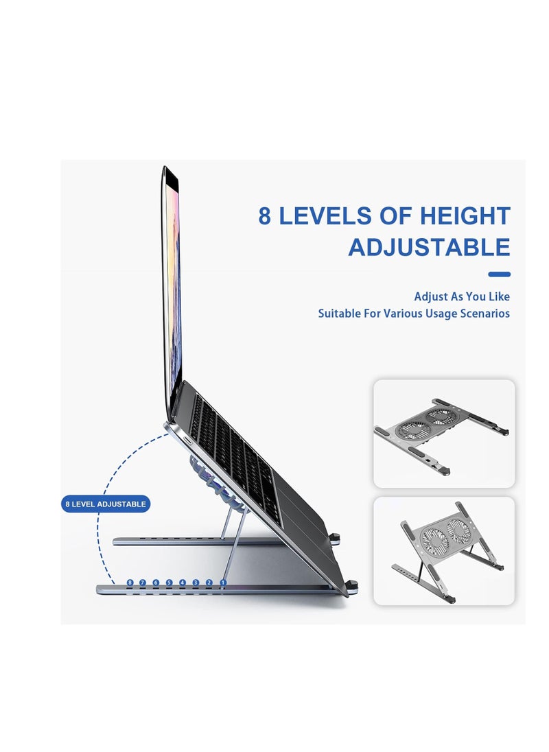 Generic External Cooling Fan Stand for Gaming Laptop Computer MacBook Air Pro 9-17 Inch Notebook Aluminum  - Image 2