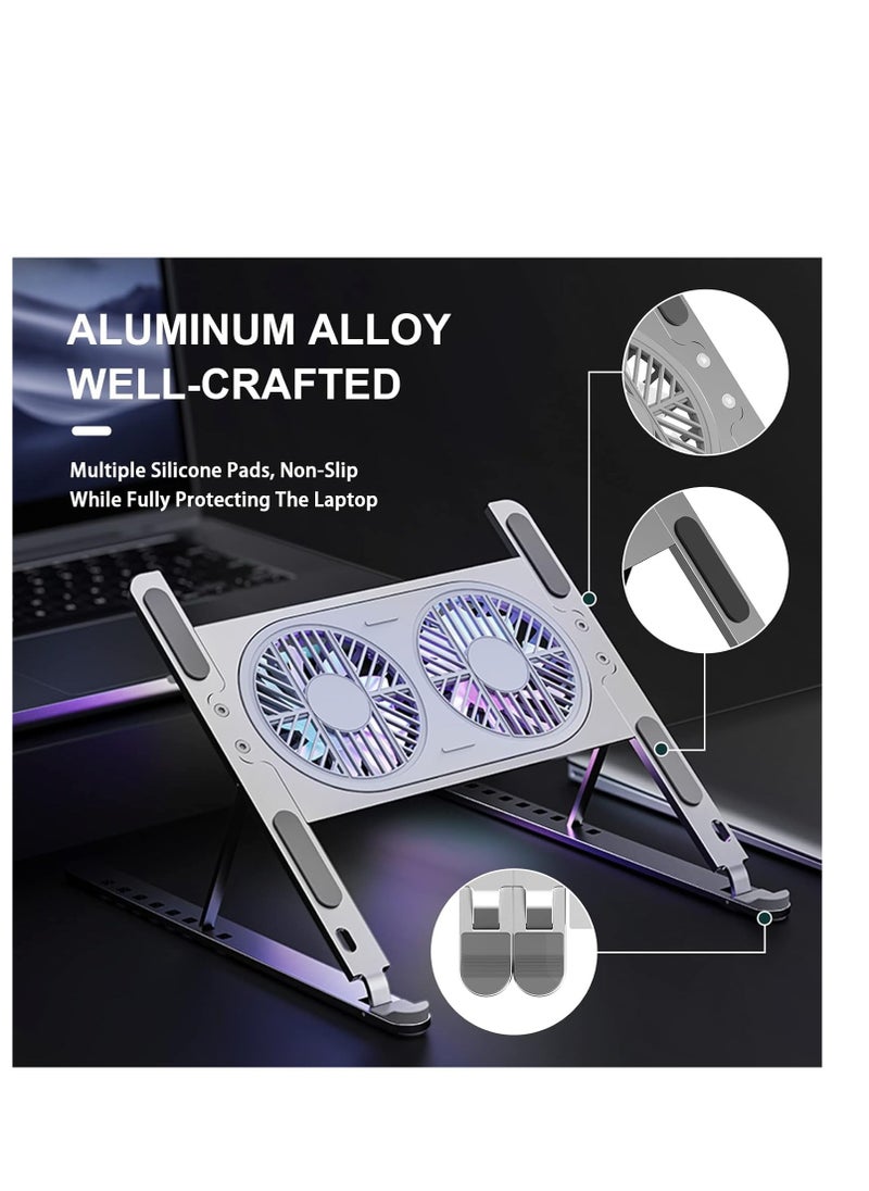 Generic External Cooling Fan Stand for Gaming Laptop Computer MacBook Air Pro 9-17 Inch Notebook Aluminum  - Image 5