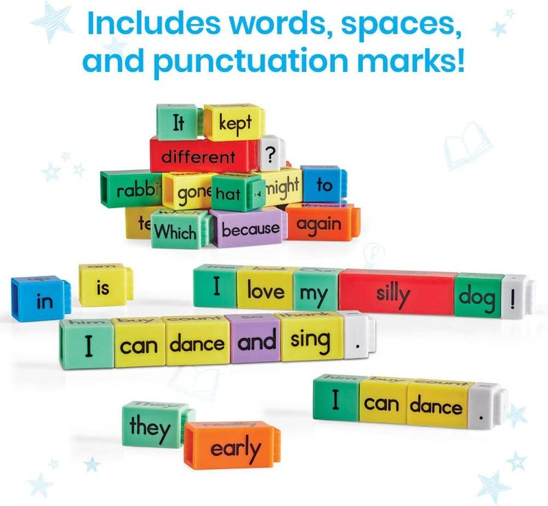 hand2mind hand2mind Reading Rods Sentence Construction Sentence Building for Kids Parts of Speech Linking Cubes Learn to Read Toys Reading Tools for Kids Science of Reading Manipulatives  - Image 5