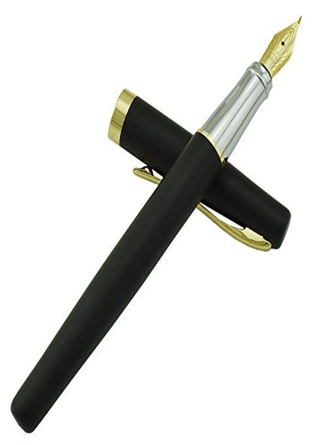 erofa Duke 209 Bent Nib Fountain Pen Matte Black, Fude Calligraphy Writing Pen with Converter - Image 1