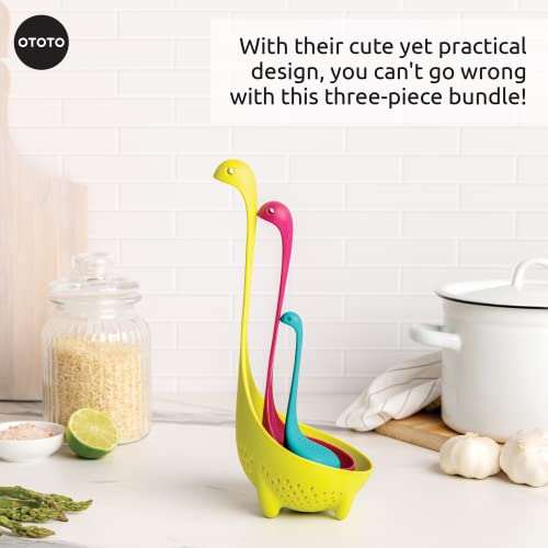 OTOTO The Nessie Family by OTOTO - Pack of 3 Tea Infuser, Soup Ladle, and Colander - Cute Kitchen Accessories, Cooking Gifts, Funny Kitchen Gadgets, Kitchen Gifts - Image 4