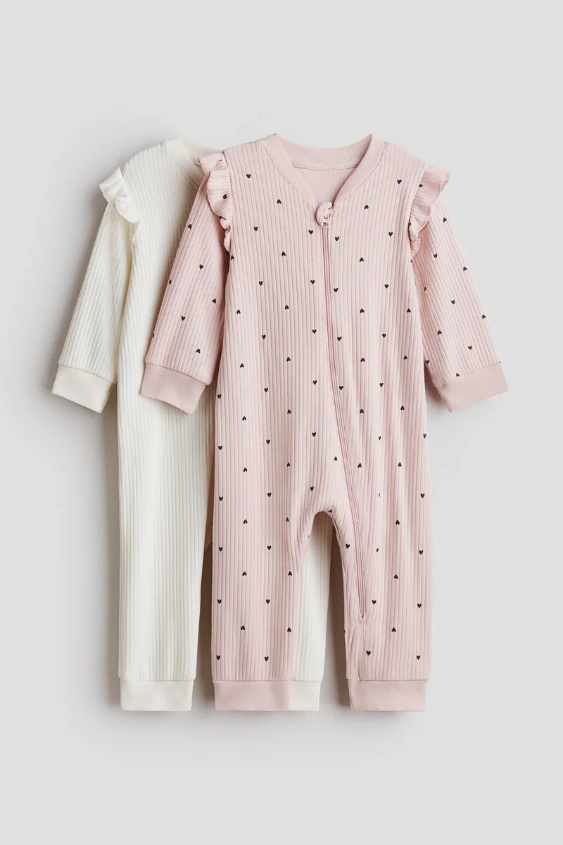 H&M 2-pack cotton sleepsuits