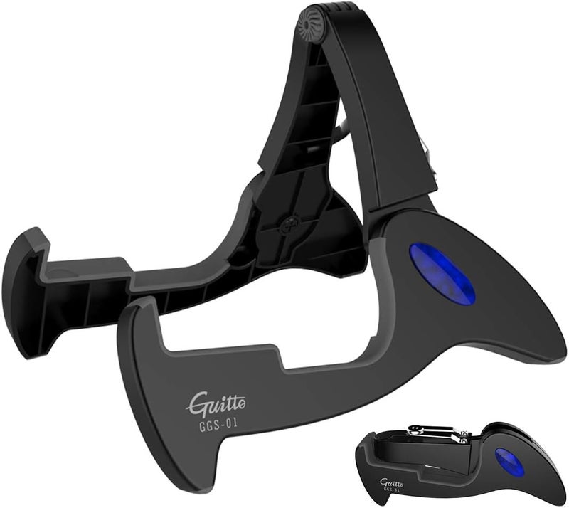 Guitto Guitar Stand Tripod Adjustable Classic A-Frame Stand Universal for Acoustic and Bass Electric Guitars Folding Floor Travel Stand Small Single Holder (GGS-01) - Image 1