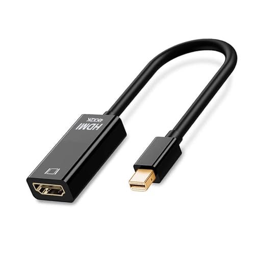 QCEs Mini DisplayPort to HDMI Adapter 4K, Thunderblot to HDMI Cable Adapter Compatible with Apple MacBook Air Pro, iMac, Microsoft Surface Pro Dock to TV/Monitor/Projector Black - Image 1
