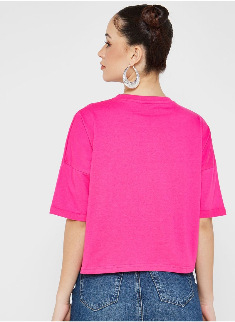 Ginger - Crew Neck Boxy Slogan T-shirt - Image 1