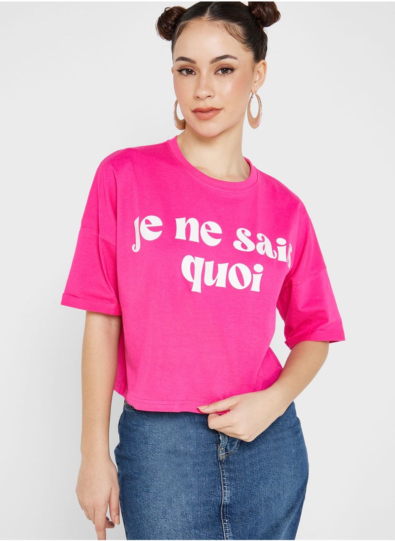 Ginger - Crew Neck Boxy Slogan T-shirt - Image 1