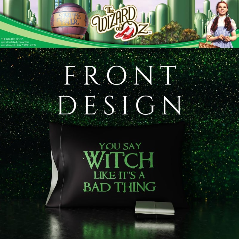Franco Collectibles Wizard of Oz Wicked Witch Beauty Silky Satin Standard Pillowcase Cover 20x30 for Hair and Skin  (Officially Licensed Product) - Image 4