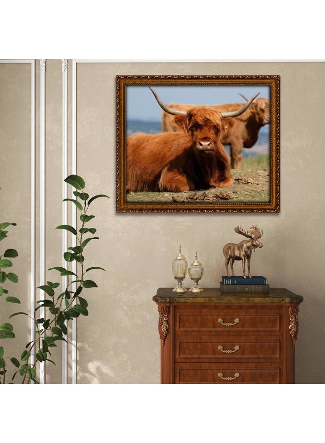 FJXMFRAME إطار صورة ذهبي 16x20 مع مات، إطار صورة خشبي عتيق للزجاج الحقيقي، صور مقاس 11x14 أو 16x20، تغيير الصور بسهولة، تعليق على الحائط، فن حائط عتيق مزخرف - Image 4