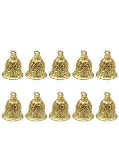 KASTWAVE 10 Pcs Brass Jingle Bell Vintage Wind Chimes Bells Rustic Handicrafts Small Indian Bells Jewelry Bag Charms Pendants for DIY Crafts Home Door Decor 12 x 15mm  - Image 1