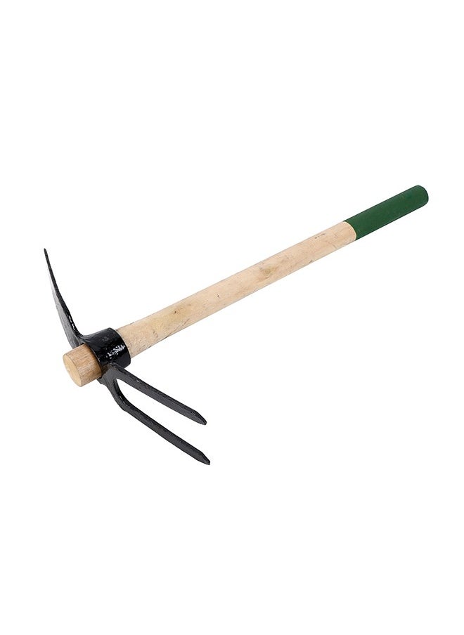 LAWAZIM Digging Hoe & 2 Teeth Garden Fork with Wooden Handle  - Image 1